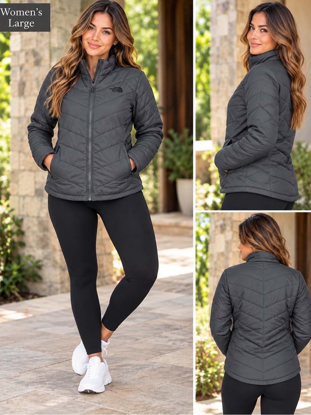 The North Face Women's large Insulated Jacket - Charcoal Gray